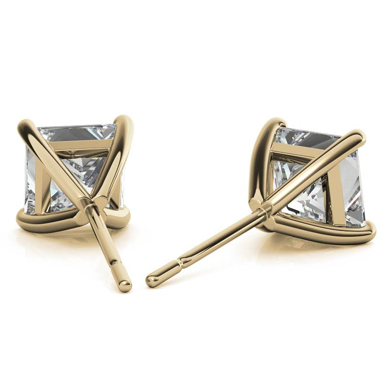 4-Prong Martini Princess Moissanite Stud Earrings