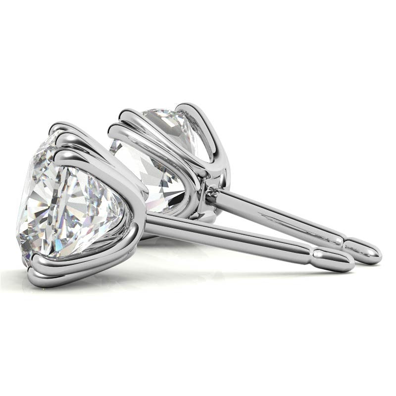 Double-Prong Cushion Moissanite Stud Earrings