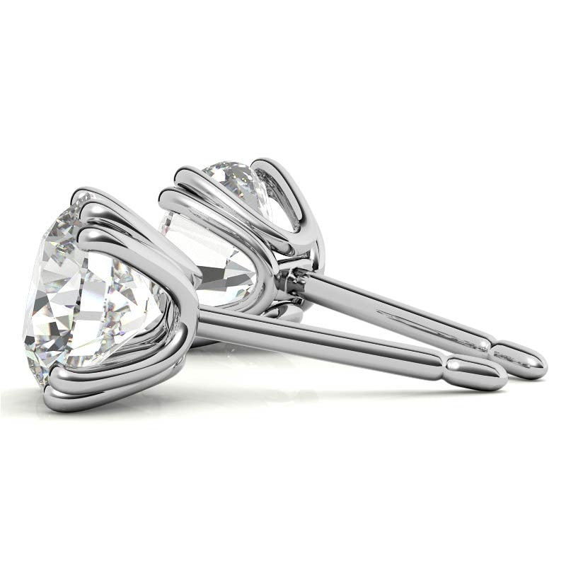 Round Moissanite Vintage Split Prong Stud Earrings