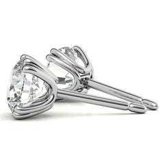 Round Moissanite Vintage Split Prong Stud Earrings