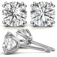 Round Moissanite Vintage Split Prong Stud Earrings