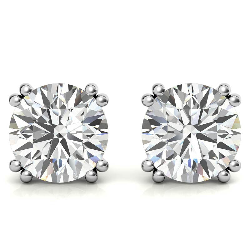 Round Moissanite Vintage Split Prong Stud Earrings