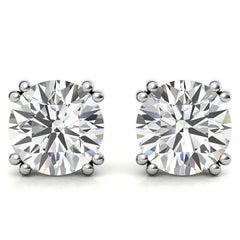 Round Moissanite Vintage Split Prong Stud Earrings