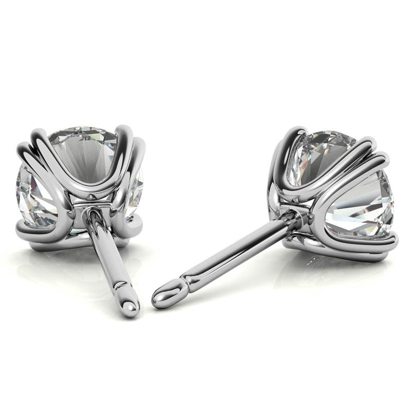 Round Moissanite Vintage Split Prong Stud Earrings