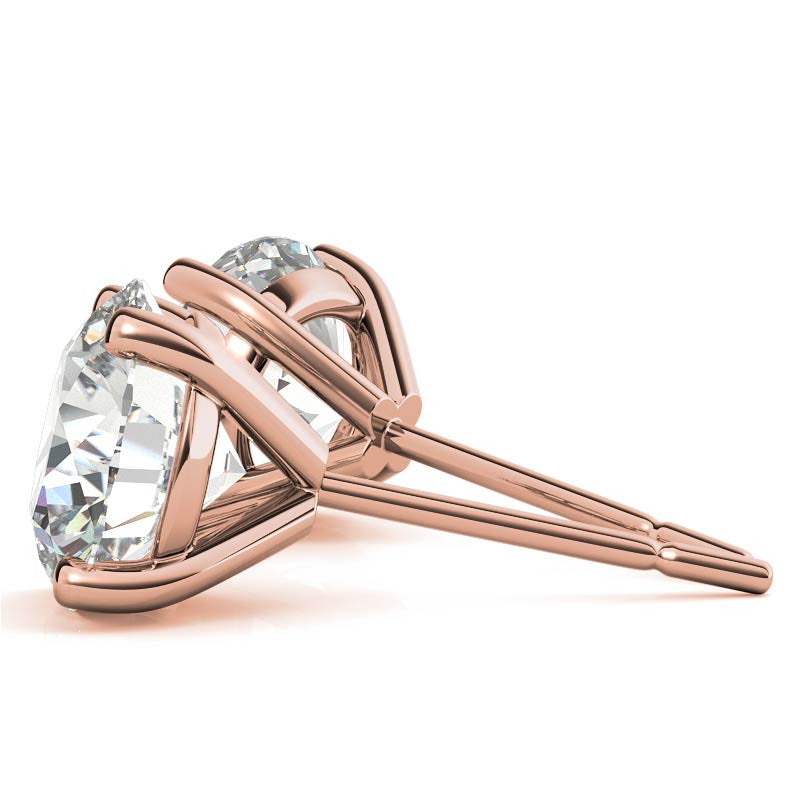 4-Prong Round Martini Moissanite Stud Earrings