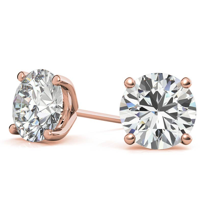 4-Prong Round Martini Moissanite Stud Earrings