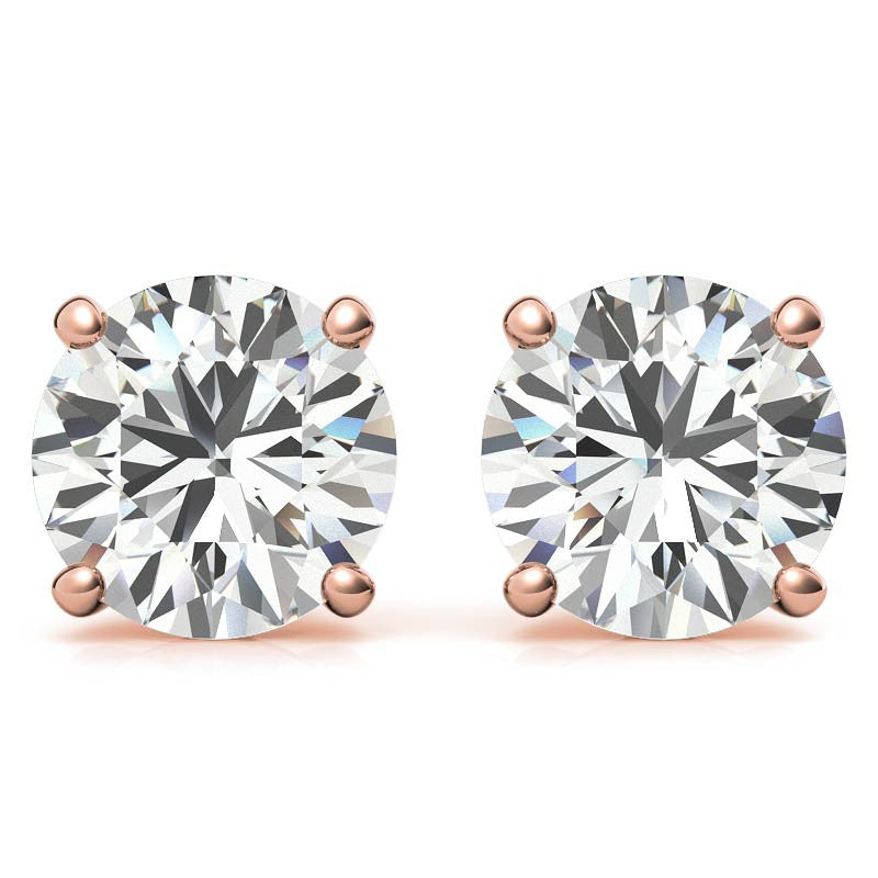 4-Prong Round Martini Moissanite Stud Earrings