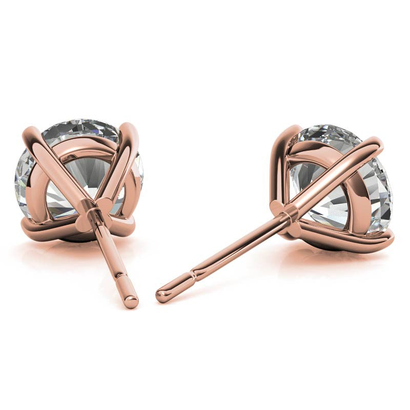 4-Prong Round Martini Moissanite Stud Earrings