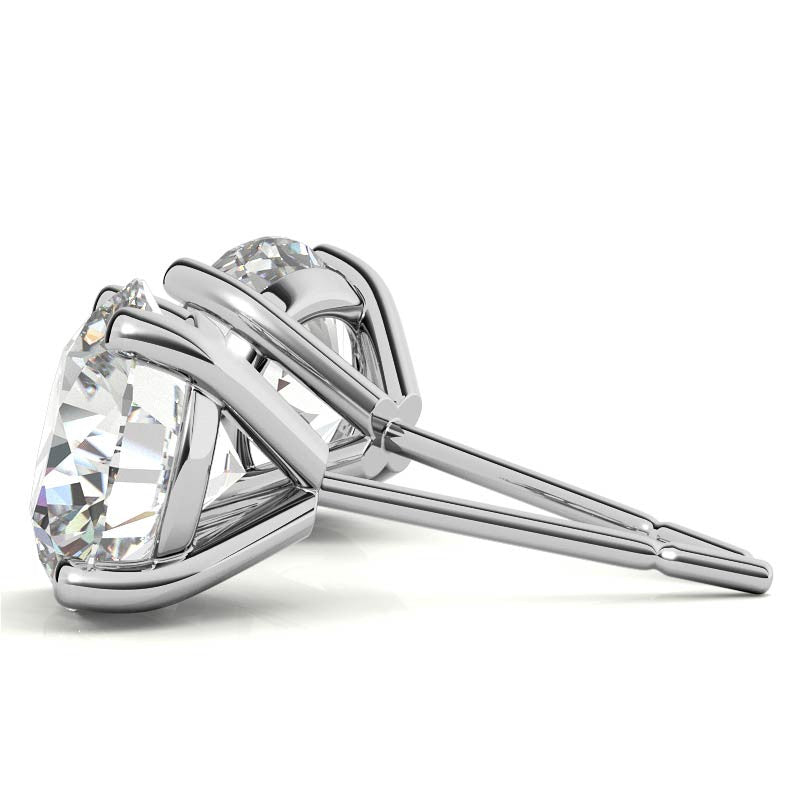 4-Prong Round Martini Moissanite Stud Earrings