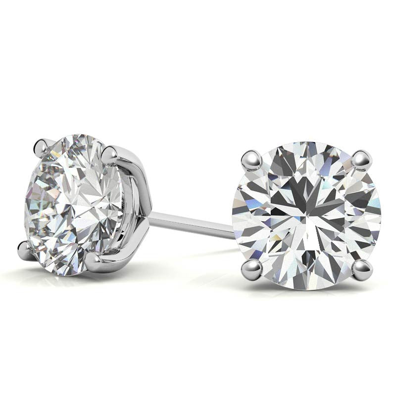 4-Prong Round Martini Moissanite Stud Earrings
