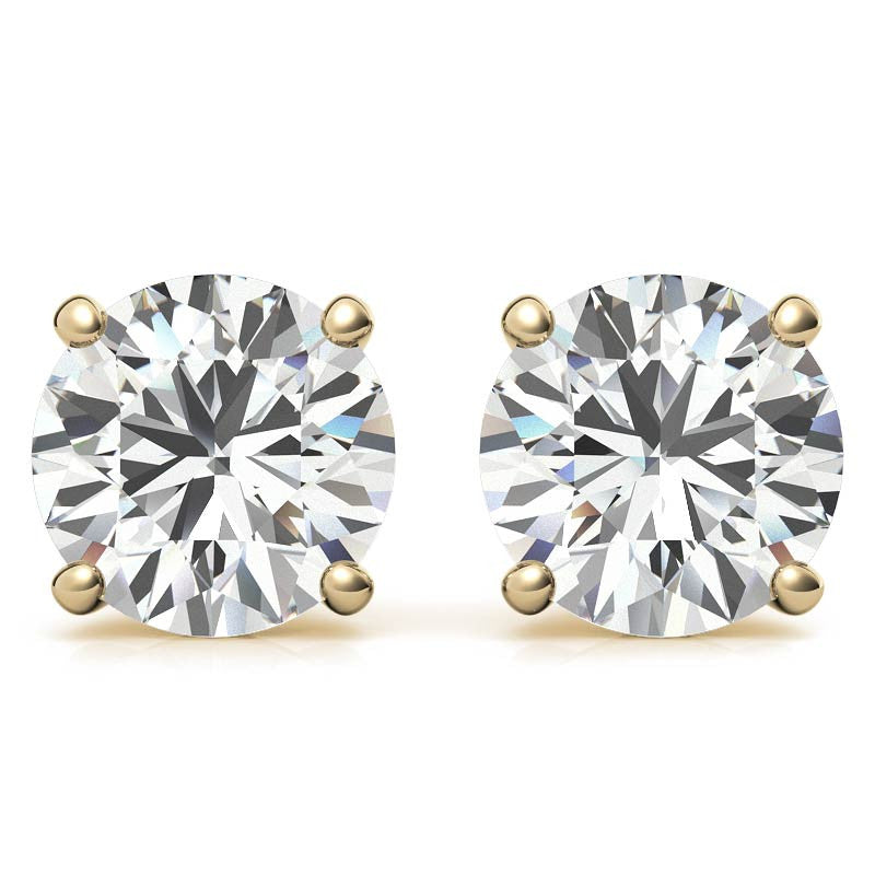 4-Prong Round Martini Moissanite Stud Earrings