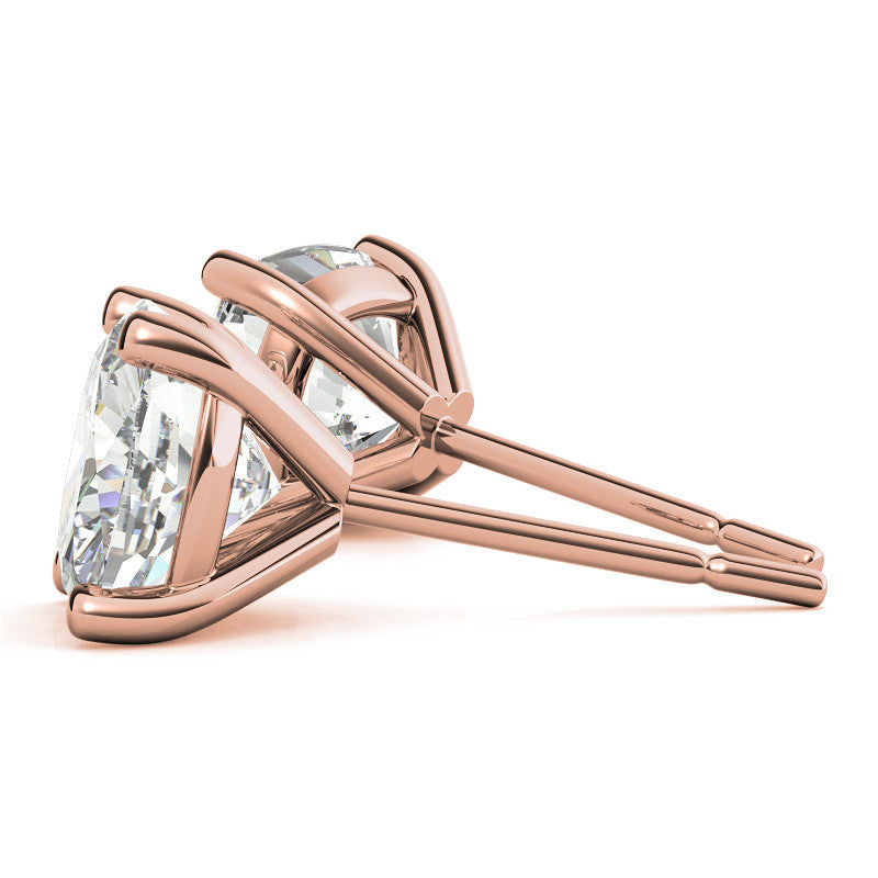 4-Prong Cushion Martini Moissanite Stud Earrings