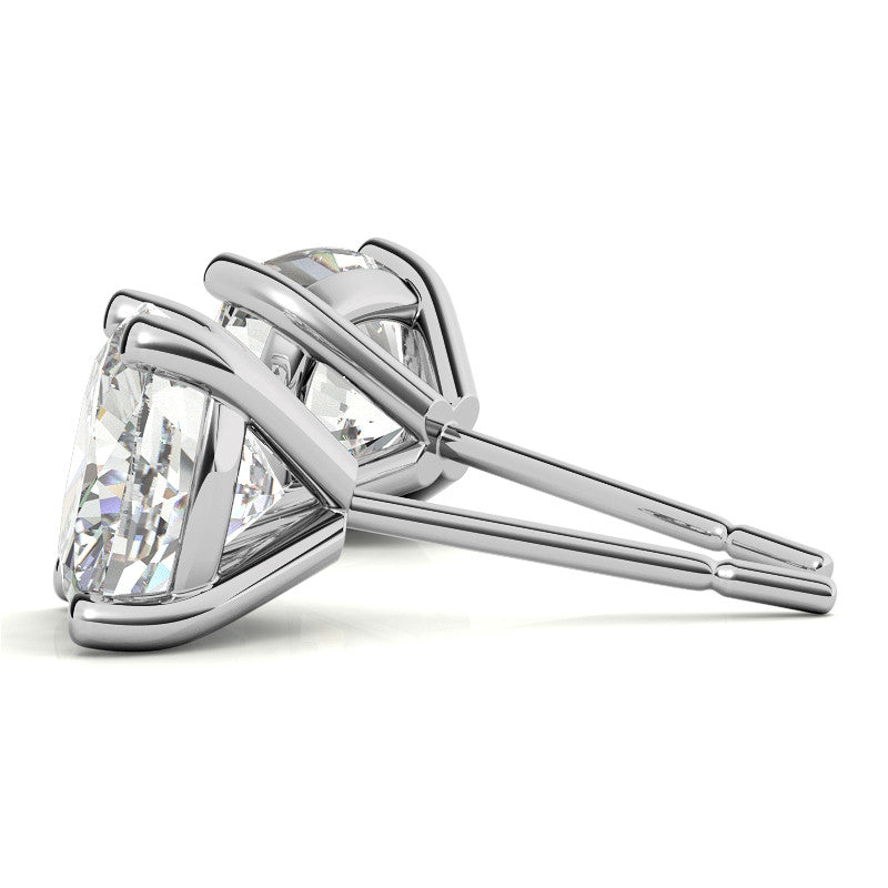 4-Prong Cushion Martini Moissanite Stud Earrings