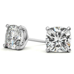 4-Prong Cushion Martini Moissanite Stud Earrings