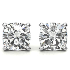 4-Prong Cushion Martini Moissanite Stud Earrings