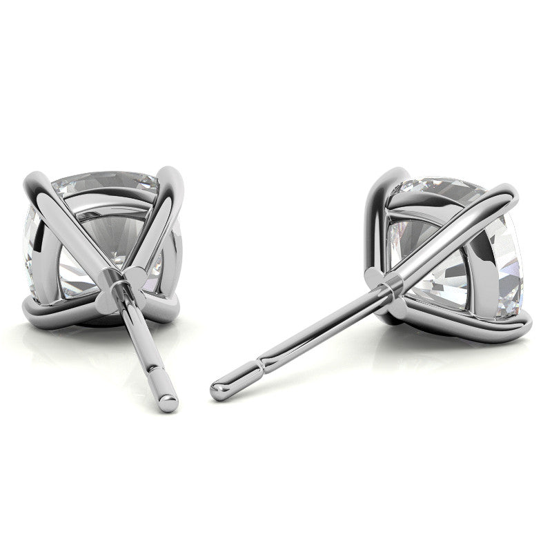 4-Prong Cushion Martini Moissanite Stud Earrings