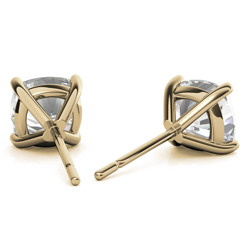 4-Prong Cushion Martini Moissanite Stud Earrings
