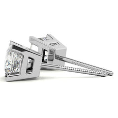 Princess Moissanite V-Prong Stud Earrings