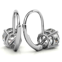 Round Moissanite Basket Leverback Earrings