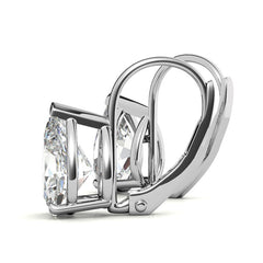 Pear Moissanite Basket Leverback Earrings
