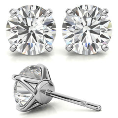 4-Prong Round Moissanite Stud Earrings