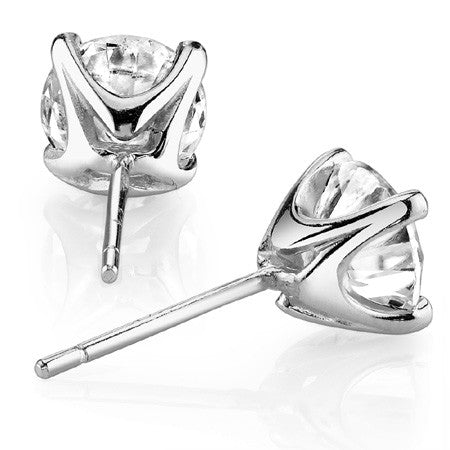 4-Prong Cushion Moissanite Stud Earrings