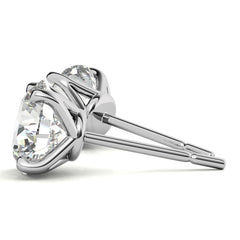 4-Prong Round Moissanite Stud Earrings