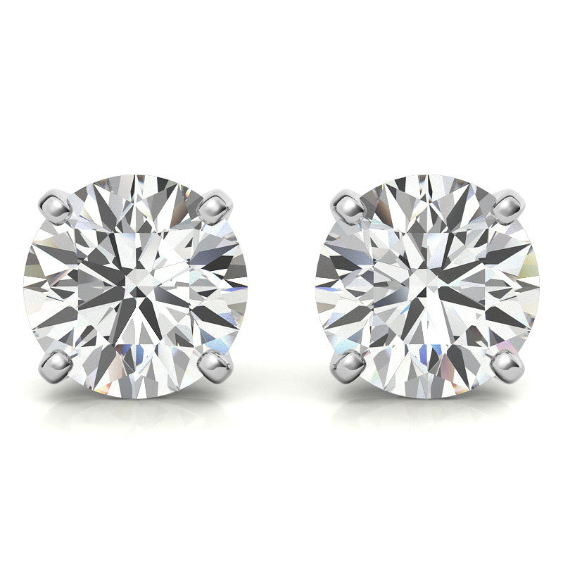 4-Prong Round Moissanite Stud Earrings