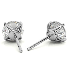 4-Prong Round Moissanite Stud Earrings