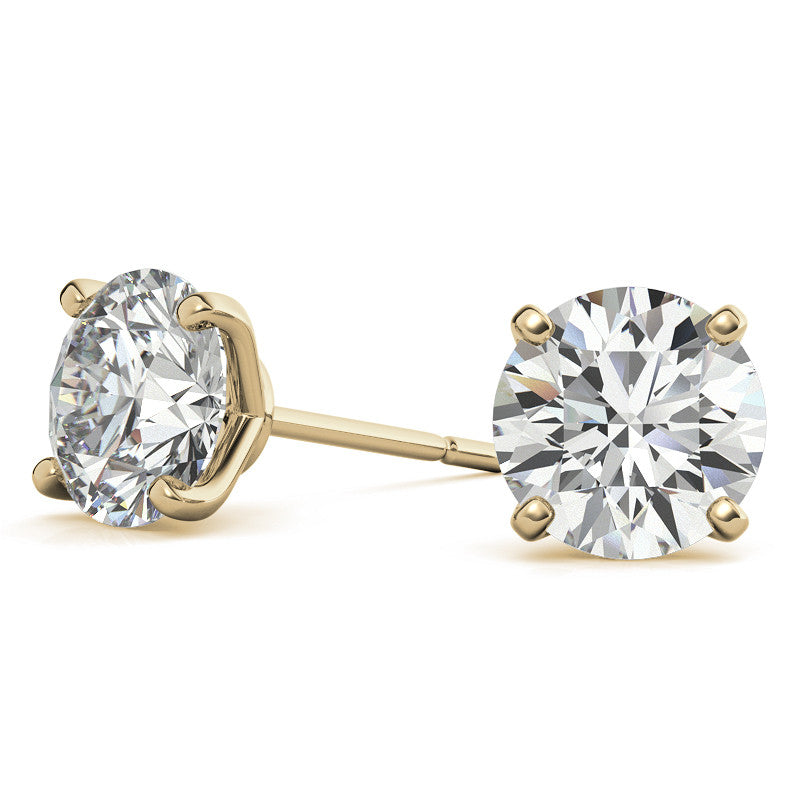 4-Prong Round Moissanite Stud Earrings