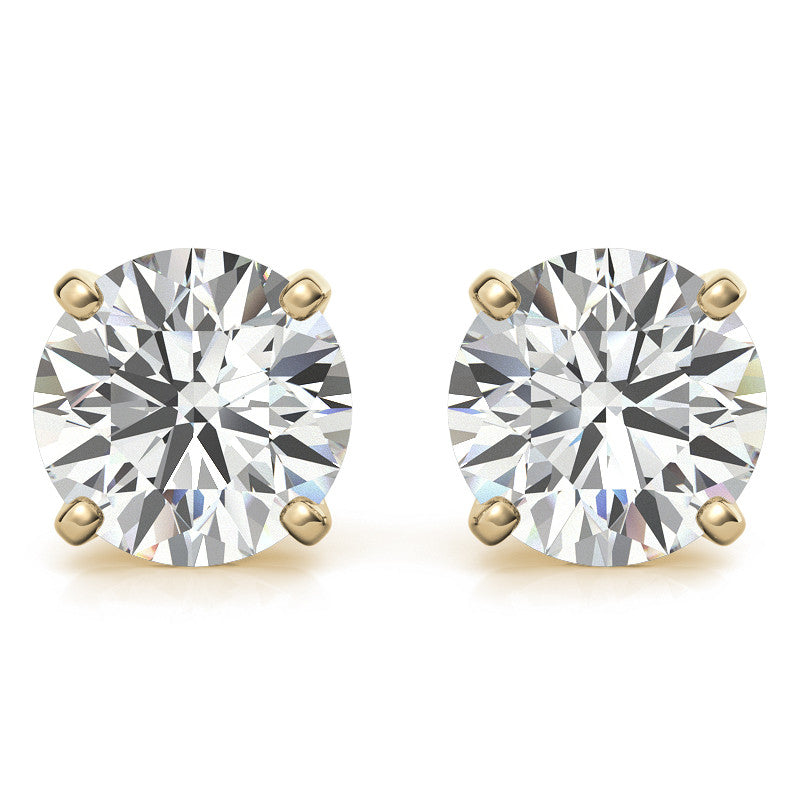 4-Prong Round Moissanite Stud Earrings