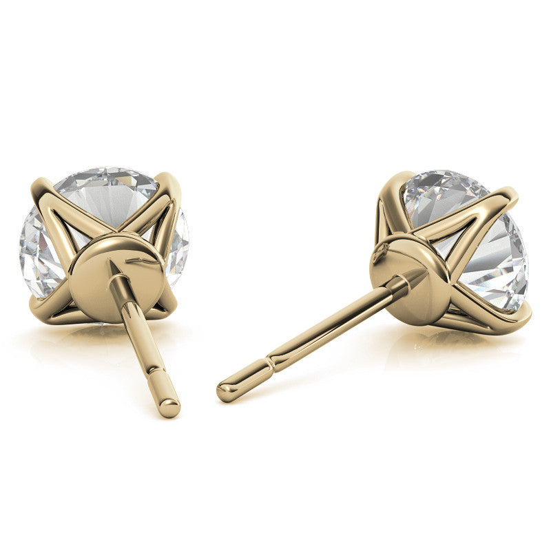 4-Prong Round Moissanite Stud Earrings