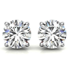 Scroll Butterfly Style Round Moissanite Stud Earrings