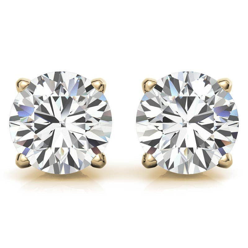 Scroll Butterfly Style Round Moissanite Stud Earrings