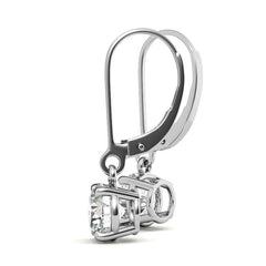 4-Prong Basket Round Moissanite Leverback Dangle Earrings