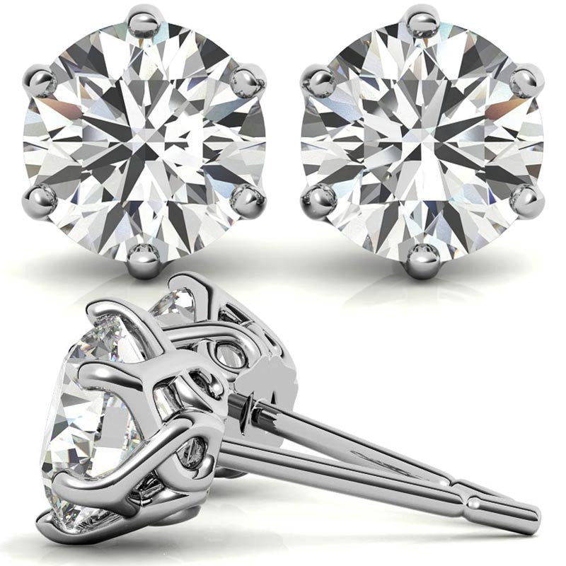 6-Prong Interwoven Crown Moissanite Stud Earrings