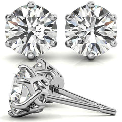 6-Prong Interwoven Crown Moissanite Stud Earrings