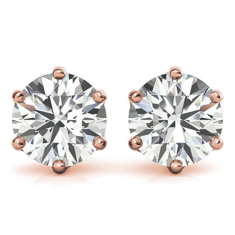 6-Prong Interwoven Crown Moissanite Stud Earrings