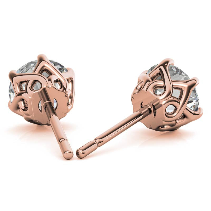 6-Prong Interwoven Crown Moissanite Stud Earrings