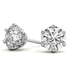 6-Prong Interwoven Crown Moissanite Stud Earrings