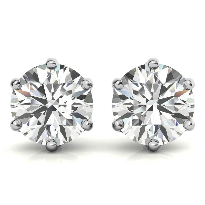 6-Prong Interwoven Crown Moissanite Stud Earrings