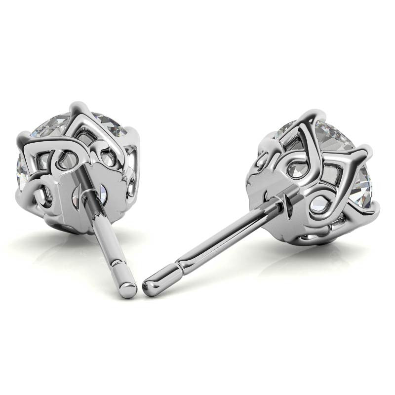 6-Prong Interwoven Crown Moissanite Stud Earrings