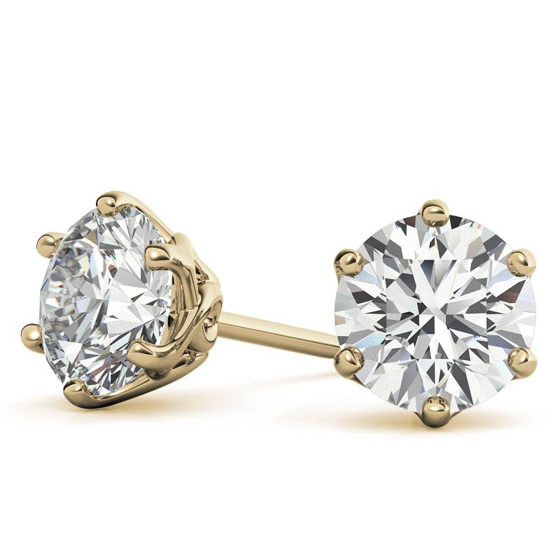 6-Prong Interwoven Crown Moissanite Stud Earrings