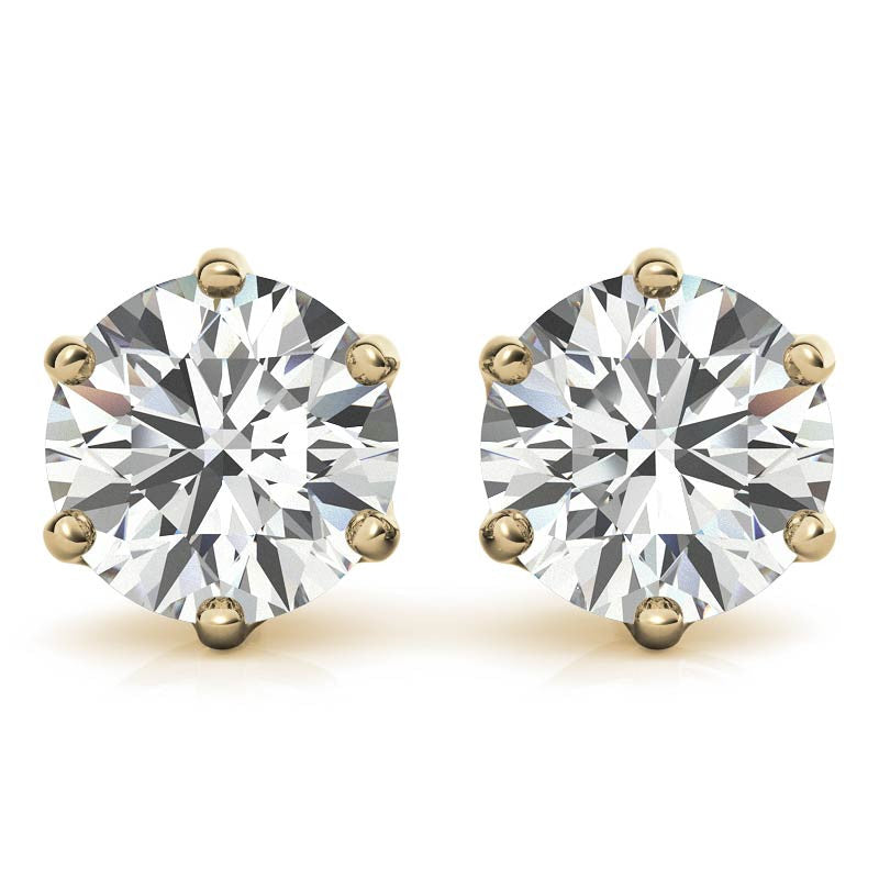 6-Prong Interwoven Crown Moissanite Stud Earrings