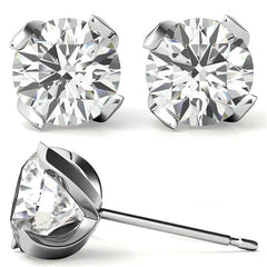 4-Prong Twisted Prong Moissanite Stud Earrings