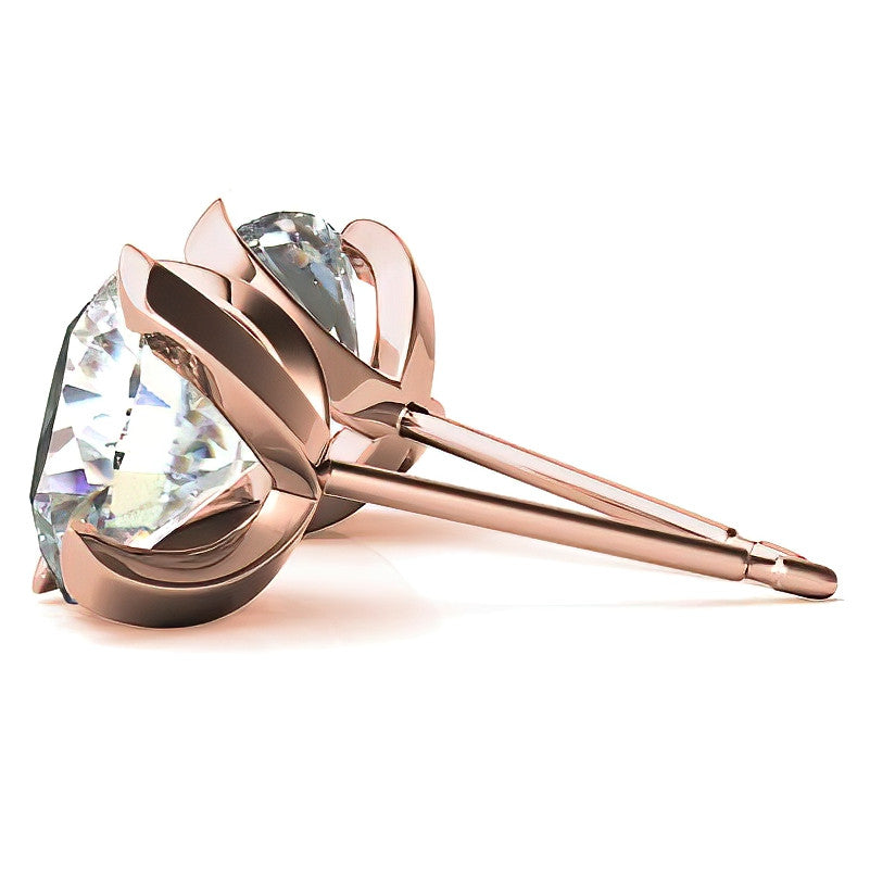 4-Prong Twisted Prong Moissanite Stud Earrings