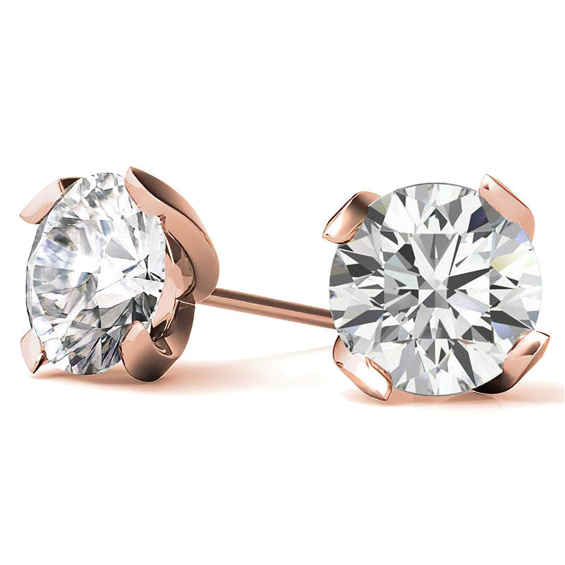 4-Prong Twisted Prong Moissanite Stud Earrings