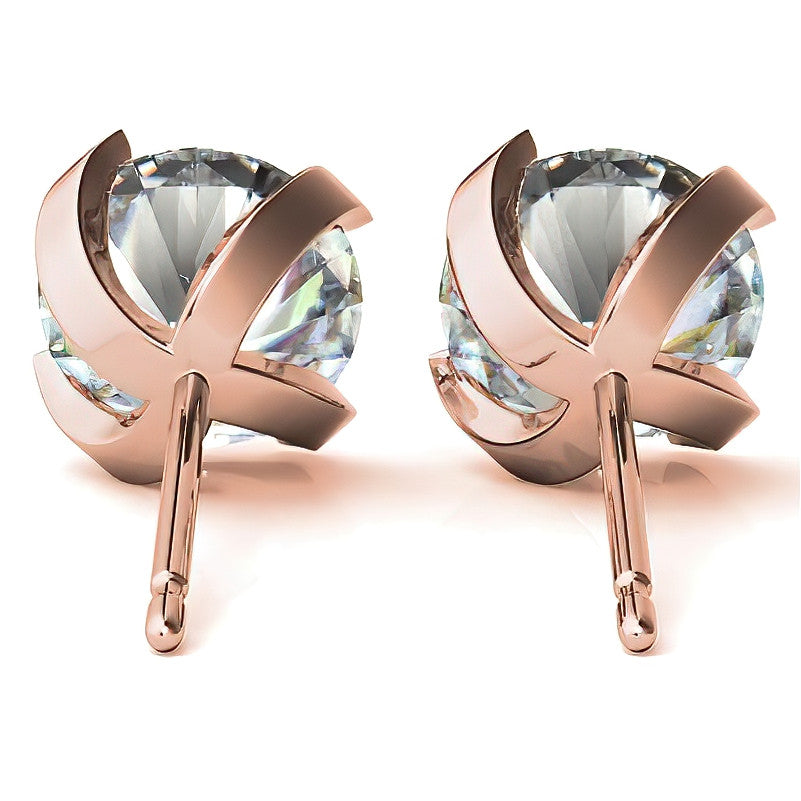 4-Prong Twisted Prong Moissanite Stud Earrings