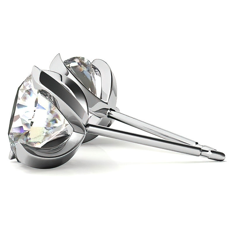 4-Prong Twisted Prong Moissanite Stud Earrings