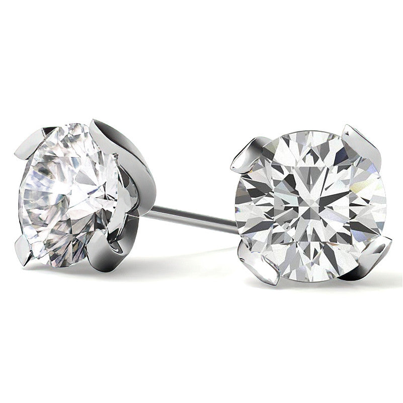 4-Prong Twisted Prong Moissanite Stud Earrings